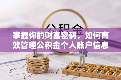 南华掌握你的财富密码，如何高效管理公积金个人账户信息