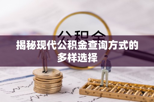南华揭秘现代公积金查询方式的多样选择