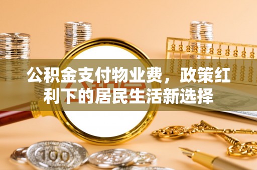 南华公积金支付物业费，政策红利下的居民生活新选择