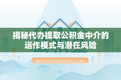 南华揭秘代办提取公积金中介的运作模式与潜在风险