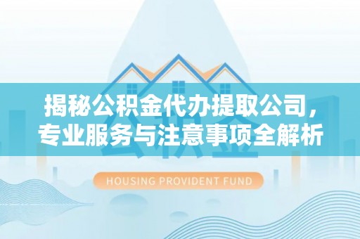 南华揭秘公积金代办提取公司，专业服务与注意事项全解析